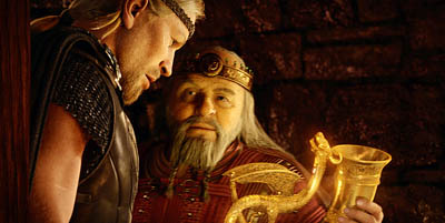 Ray Winstone and Anthony Hopkins in Beowulf